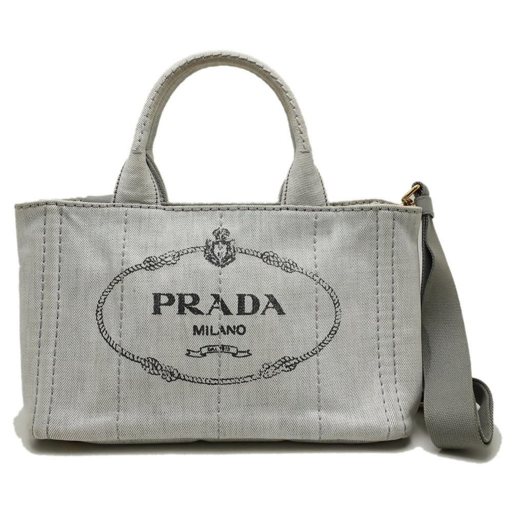 PRADA Canapa B2439G Handbag, Cotton Canvas, BIANC 450324